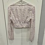 Elodie Purple Floral Long Sleeve Crop Top Photo 3