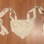 12th Tribe  off white corset top with ribbon straps. Size Small Photo 1