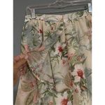 Chelsea and Violet Boho Tropical Floral Ruffle Faux Wrap Mini Skirt Large NWT Photo 5