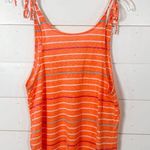 Lilu Women's Orange Striped Tie Straps Scoop Neck Tank Top Size Medium Photo 6