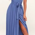 Lulus Blue Wrap Maxi Dress Photo 0