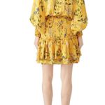 Alexis #700  Floral Ruffle Mini Dress In Yellow garden Photo 2