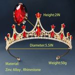 🆕Red Crystal Rhinestone Tiara Crown Red Photo 3