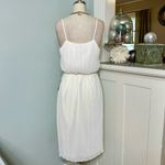 EXPRESS  Off White Pleated Midi Dress with Crochet Trim Small NWT Photo 5