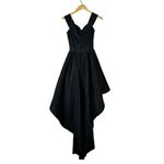 Windsor  Black High Low Tafetta V-Neck Formal Evening Gown Womens S Sophisticated Photo 4
