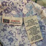 Faded Glory VTG  Blue Floral Cropped Short Sleeve Button Up Tie Front Shirt XL Photo 3