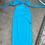 SheIn Baby Blue Halter Dress Photo 0