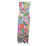 Lilly Pulitzer  x Target Maxi Long Dress Nosey Posey‎ Strapless Floral Size Small Photo 4
