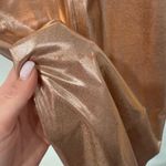 Rare London  Rose Gold Plunge Pencil Dress in High Shine 6 Photo 7