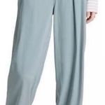 Madewell size 2 Neale straight leg flowy high rise pants blue green office wear Photo 0