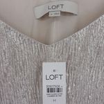 Loft  Double-V Metallic Shimmer Cami Top Women’s Size Medium Pink Champagne NWT! Photo 3