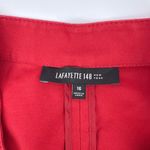 Lafayette 148 New York Red Belted Midi Shirtdress Pockets Front Full Zip Size 16 Photo 4