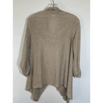 Chico's Rosette Women Cowl Neck Poncho Tasseled Sweater Rolled Cuff Brown Small Photo 3