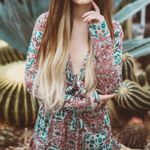 Raga NEW Anthropologie  Romper Sunset Rose Mosaic Patchwork Tie Front size S NWT Photo 1