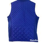 Fresh Blue Puff Vest Diamond Pattern Knit Side and Collar Women’s Size Small Photo 1