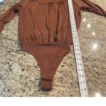 Free People Kaya Rust Brown Long Sleeve Cutout Bodysuit S Photo 6