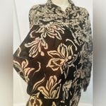 l*space L* Black/Beige Catalina Sheer Button Down Tropical Top Size M NWT! $119 Photo 4