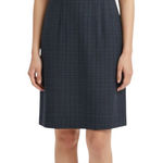 Classiques Entier  Check Sheath Dress Bow Neck Gray Brown Size 6 Photo 0