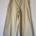 ZARA Pants Womens 4 High Rise Relaxed Leg Ankle Length Wide Leg Light Gren Olive Photo 0