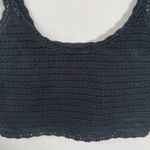 Aerie Summer Nights Cropped Tank Top Women's XS Black Crochet Knit Boho Summer Photo 5