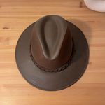 Leather Brown Fedora Hat Photo 4