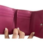 Coach Beige/Pink Signature Canvas And Leather Compact Wallet Photo 1