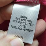 Appleseed's Size 1X Pink 3/4 Sleeves Crochet Detail Boat Neck Bateau T Photo 4