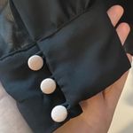 Mimi Chica Black Sheer Button Down Womens Medium Blouse Shirt Pink Contrast Siren Career Photo 6