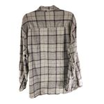 Old Navy  Womens The Boyfriend Flannel Shirt Button Down Plaid Beige Brown XLT Photo 1