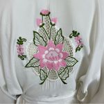 Vintage Kimono Robe Embroidered White Flowers Satyuga Honolulu Hawaii White Pink Photo 12