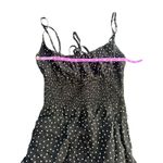 Reformation  Fraise Black Polka Dot Mini Dress Spaghetti Strap Tie Front Smocked Photo 7