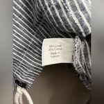 Lane Bryant  Women Linen blend Striped Drawstring Hem Shirt Jacket snap button 22 Photo 4