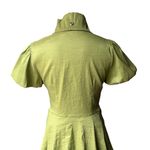 Frank Lyman Design Celery Green Bubble Hem Puff Sleeve Button Down Belted Dress Size 6 Photo 10