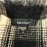 Karen Kane  Plaid Fringe Jacket Black‎ White Front Button Notch Collar Winter S Photo 8