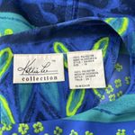 Kathie Lee Dress Women 10 Blue Green Floral‎ Midi Dress Tropical Vacation Cruise Photo 7