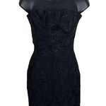 Alexis  Textured Strapless Black Mini Bodycon Cocktail Dress Size Small Photo 0