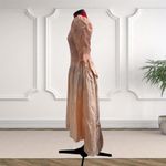 Vintage 1980's Lace and Satin Formal Dress Union Made Size 4 Orange Photo 4