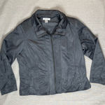Christopher & Banks | Gray Zip-Up Faux Suede Jacket | PXL Photo 0