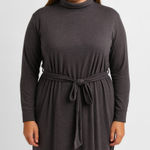 Stylus Cozy Long Sleeve Sweater Dress – Gray – Size Medium – Midi Length – NWT Photo 0