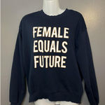 H&M  Divided Sweatshirt Womens Small Navy Female Equals Future Graphic Crewneck Photo 0
