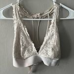 PINK - Victoria's Secret Victoria’s Secret PINK Cream Lace Strappy Back Bra Size Large Photo 0
