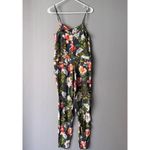 Levi's Levi sz XS green red jungle print silk jumpsuit Photo 8