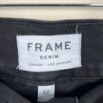 frame denim Frame Black High Waisted Frayed Hem Straight Leg Jeans Photo 4