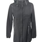 ZARA  Women's Black Long Sleeve Hooded Hoodie Zip Up Trench Rain Coat Jacket XS Photo 0