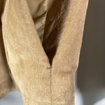 A.M.I. Leather Jacket Tan Brown Suede Button Up Womens Medium Career Photo 4