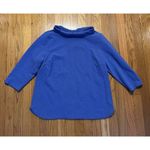 Talbots Tunic Blue Portrait Neckline Back Button Up Long Sleeves Top Sz L Photo 8