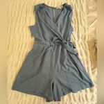 Emma & Michele  Blue Jumpsuit with Tie Waist Photo 4