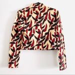 St. John Collection  Marie Gray Top S Long Sleeve Crop Mockneck Feather Metallic Photo 3