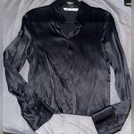 ZARA  Black Satin Blouse Sz. M Photo 0