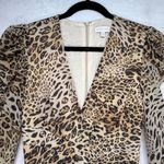 Rony Kobo Leopard Print Maxi Dress Long Sleeve V Neck Party Cocktail M Brown Size M Photo 2